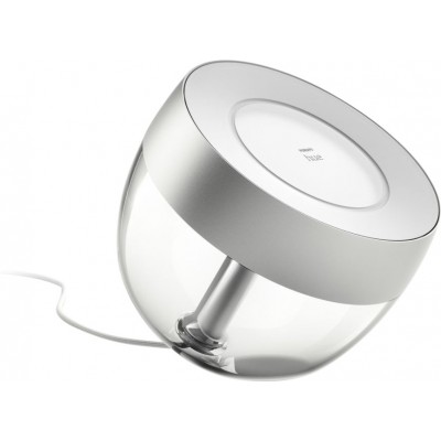 Table lamp Philips Iris 8.1W Spherical Shape 20×19 cm. Silver Special Edition. Integrated LED. Bluetooth Control with Smartphone App or Voice Bedroom, office and work zone. Sophisticated Style