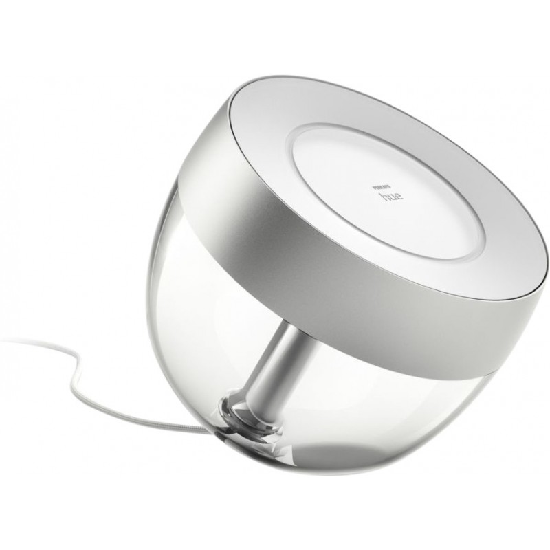 104,95 € Free Shipping | Table lamp Philips Iris 8.1W Spherical Shape 20×19 cm. Silver Special Edition. Integrated LED. Bluetooth Control with Smartphone App or Voice Bedroom, office and work zone. Sophisticated Style