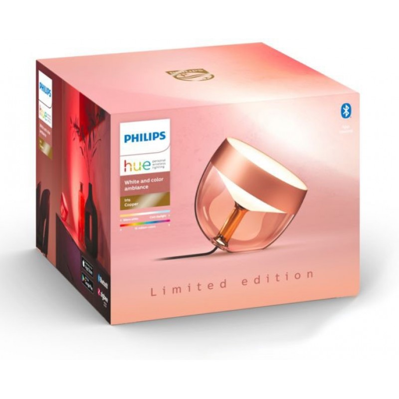104,95 € Free Shipping | Table lamp Philips Iris 8.1W Spherical Shape 20×19 cm. Copper Special Edition. Integrated LED. Bluetooth Control with Smartphone App or Voice Bedroom, office and work zone. Sophisticated Style