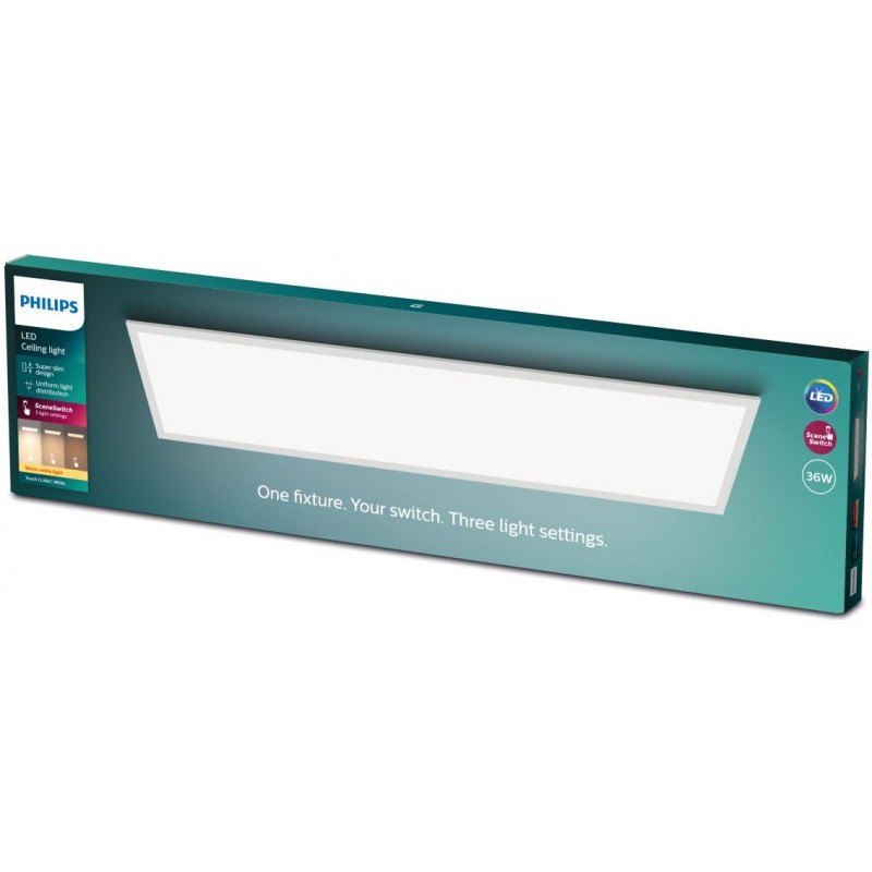101,95 € Free Shipping | Indoor ceiling light Philips CL560 36W Rectangular Shape 120×30 cm. Dimmable Office and facilities. Modern Style. White Color
