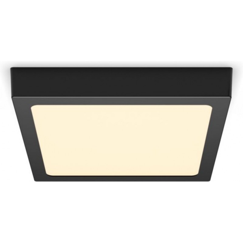19,95 € Free Shipping | Recessed lighting Philips Magneos 12W Square Shape 21×21 cm. Downlight. Surface mount Bathroom and hall. Classic Style. Black Color