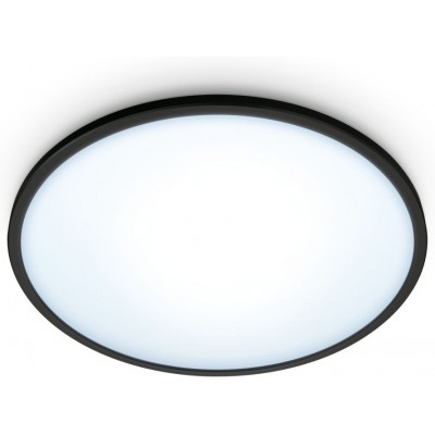 Внутренний потолочный светильник WiZ Luminaria WiZ 16W Круглый Форма Ø 29 cm. Регулируемый. Wi-Fi + Bluetooth Кухня и ванная комната. Современный Стиль. Металл и Поликарбонат. Чернить Цвет