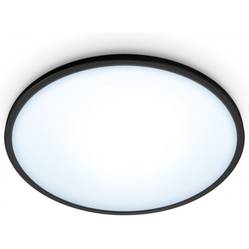 72,95 € 免费送货 | 室内顶灯 WiZ Luminaria WiZ 16W 圆形的 形状 Ø 29 cm. 可调节的。无线网络+蓝牙 厨房 和 浴室. 现代的 风格. 金属 和 聚碳酸酯. 黑色的 颜色