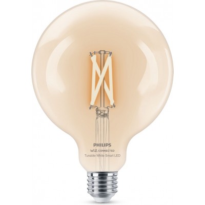 19,95 € Free Shipping | LED light bulb Philips Smart LED Wi-Fi 7W 18×13 cm. Transparent filament. Wi-Fi + Bluetooth. Control with WiZ or Voice app Vintage Style. Crystal