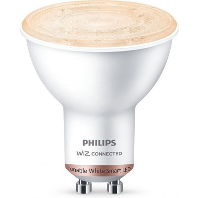 15,95 € Envío gratis | Bombilla LED Philips Smart LED Wi-Fi 4.8W 7×6 cm. Spot PAR16. Wi-Fi + Bluetooth. Control con aplicación WiZ o Voz PMMA y Policarbonato