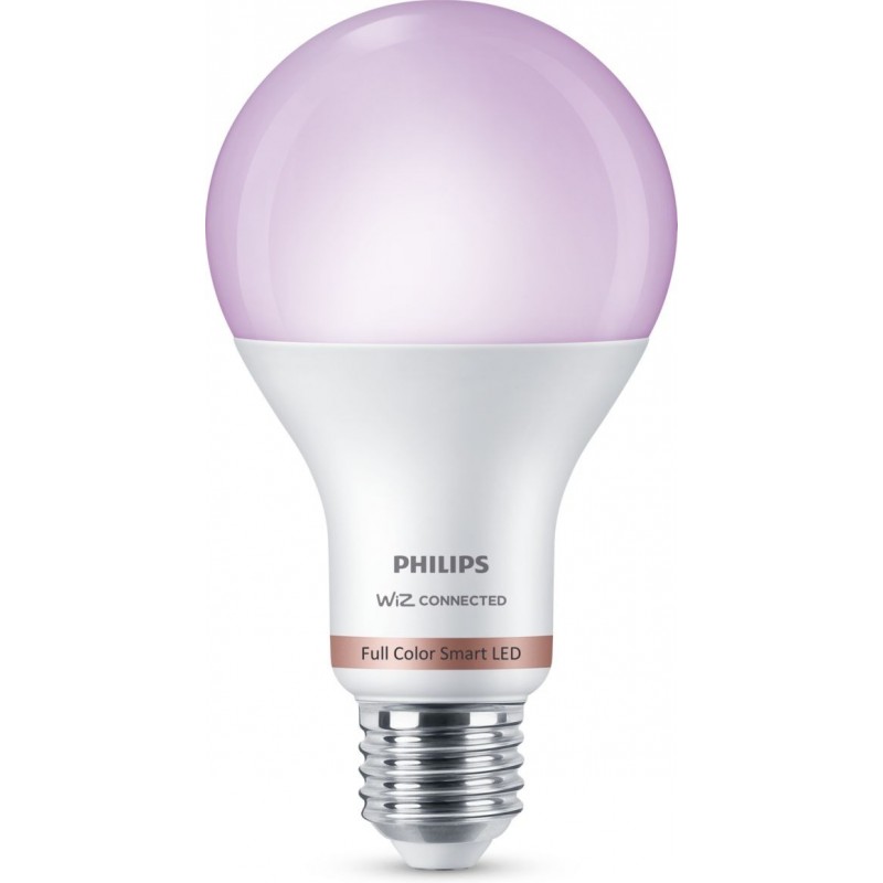 19,95 € Free Shipping | LED light bulb Philips Smart LED Wi-Fi 13W 14×9 cm. Wi-Fi + Bluetooth. Control with WiZ or Voice app Pmma and polycarbonate