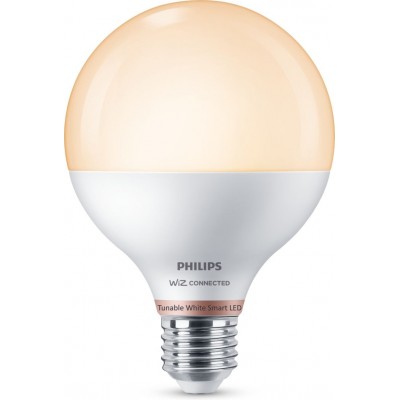 Lampadina LED Philips Smart LED Wi-Fi 11W 14×11 cm. Palloncino. Wi-Fi + Bluetooth. Controllo con WiZ o app vocale PMMA e Policarbonato