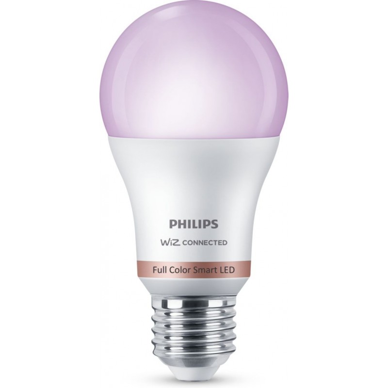 29,95 € Free Shipping | LED light bulb Philips Smart LED Wi-Fi 8W 12×7 cm. Wi-Fi + Bluetooth. Control with WiZ or Voice app Pmma and polycarbonate
