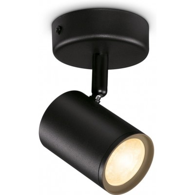 37,95 € Free Shipping | Indoor spotlight WiZ Luminaria WiZ 4.8W 12×11 cm. Adjustable. Integrated LED. Wi-Fi + Bluetooth control Metal casting. Black Color