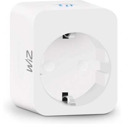 Leuchten WiZ Enchufe Inteligente 2300W 6×6 cm. Intelligenter Stecker. Typ F. WLAN + Bluetooth PMMA und Polycarbonat. Weiß Farbe