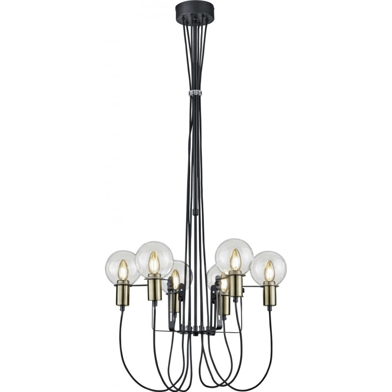 125,95 € Free Shipping | Chandelier Trio Nacho Ø 61 cm. Adjustable height Living room and bedroom. Modern Style. Metal casting. Black Color