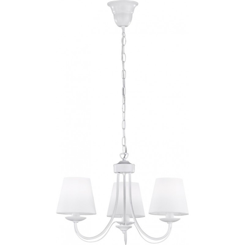 62,95 € Free Shipping | Chandelier Trio Cortez Ø 52 cm. Living room and bedroom. Rustic Style. Metal casting. White Color