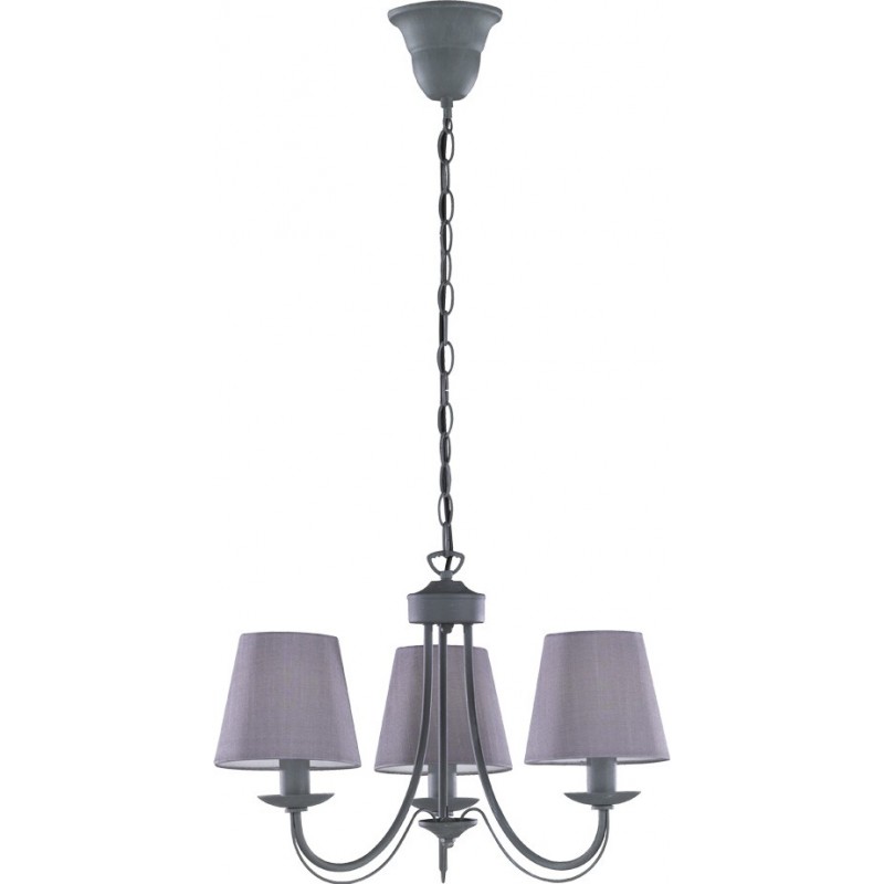 59,95 € Free Shipping | Hanging lamp Trio Cortez Ø 47 cm. Living room and bedroom. Rustic Style. Metal casting. Gray Color