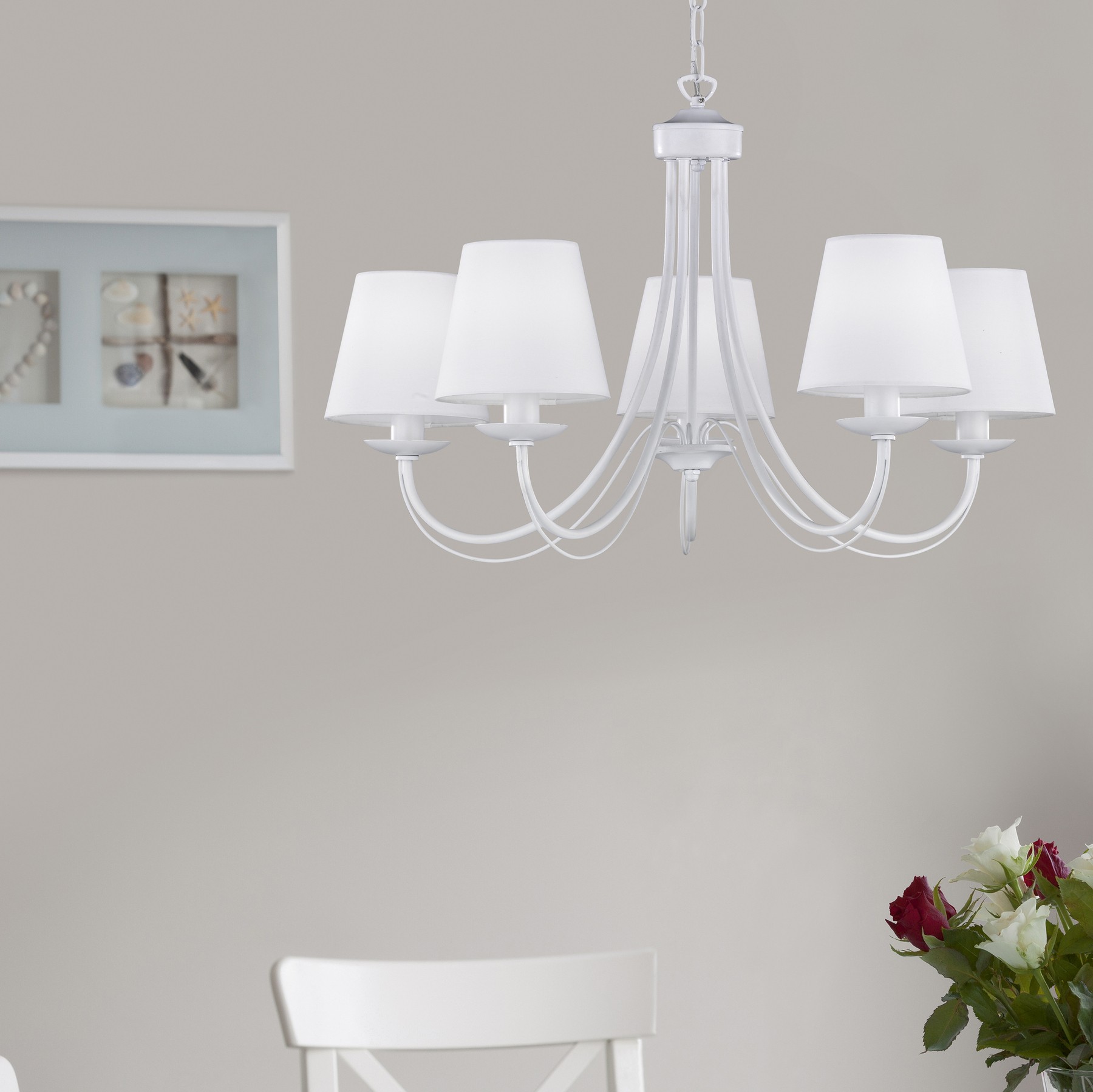 115,95 € Envio grátis | Lustre Trio Cortez Ø 70 cm. Metais. Cor branco