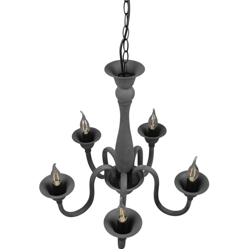127,95 € Free Shipping | Hanging lamp Trio Elsa Ø 56 cm. Living room and bedroom. Modern Style. Metal casting. Anthracite Color