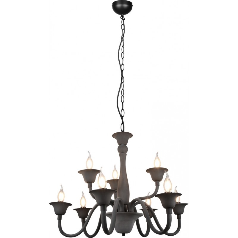 198,95 € Free Shipping | Chandelier Trio Elsa Ø 72 cm. Living room and bedroom. Modern Style. Metal casting. Anthracite Color