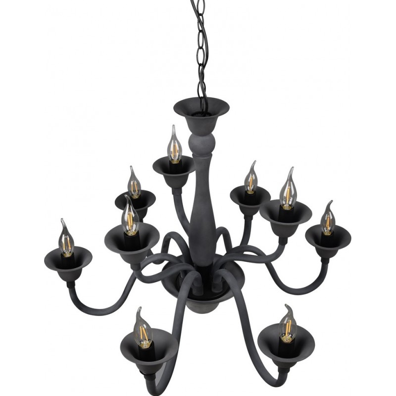 186,95 € Free Shipping | Hanging lamp Trio Elsa Ø 72 cm. Living room and bedroom. Modern Style. Metal casting. Anthracite Color