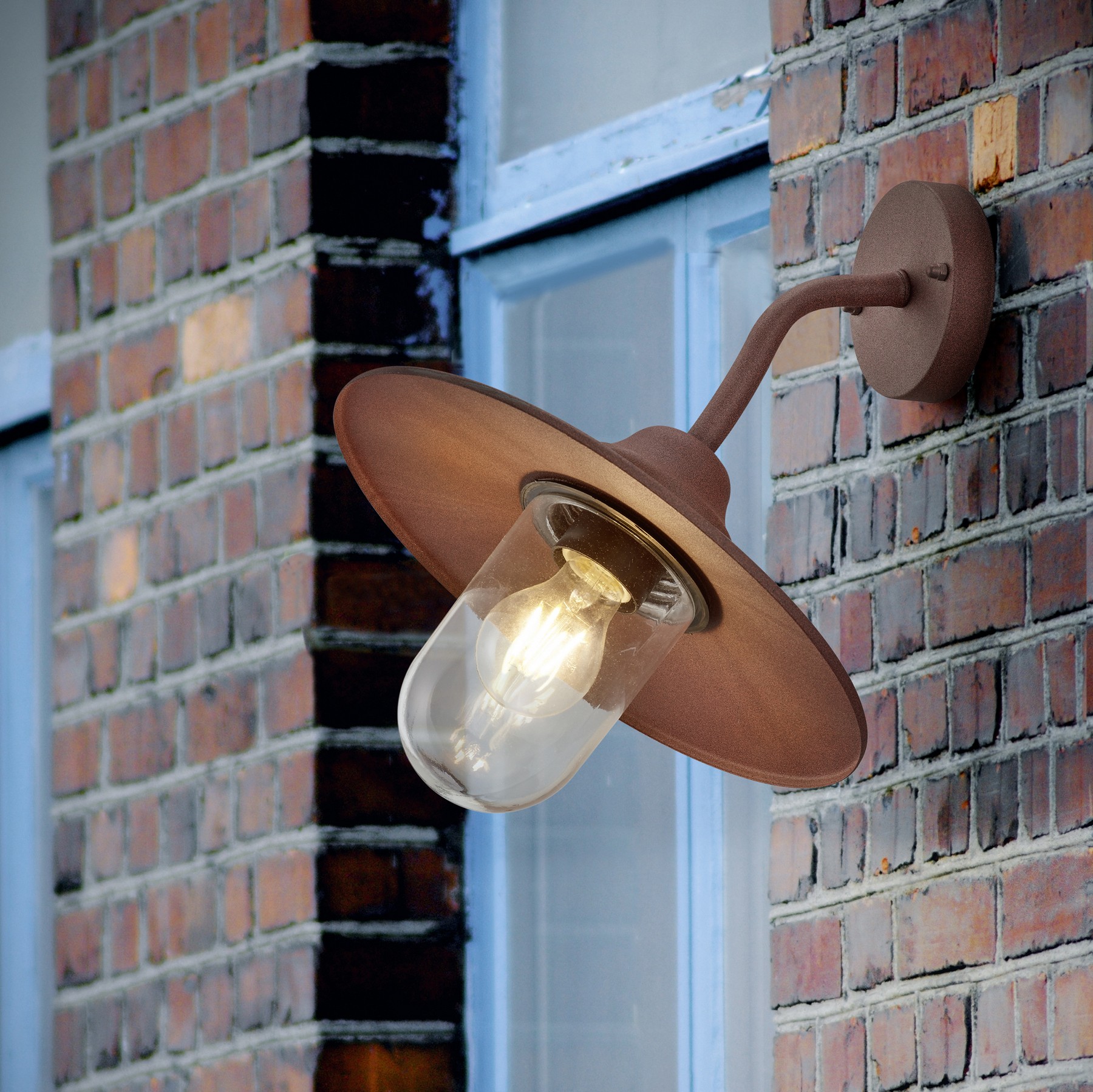 53,95 € Free Shipping | Outdoor wall light Trio Brenta Ø 30 cm. Cast aluminum. Oxide Color