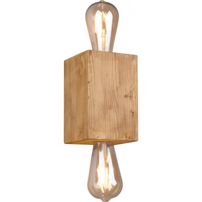 Indoor wall light Trio Bradley 16×11 cm. Living room and bedroom. Vintage Style. Wood. Natural Color