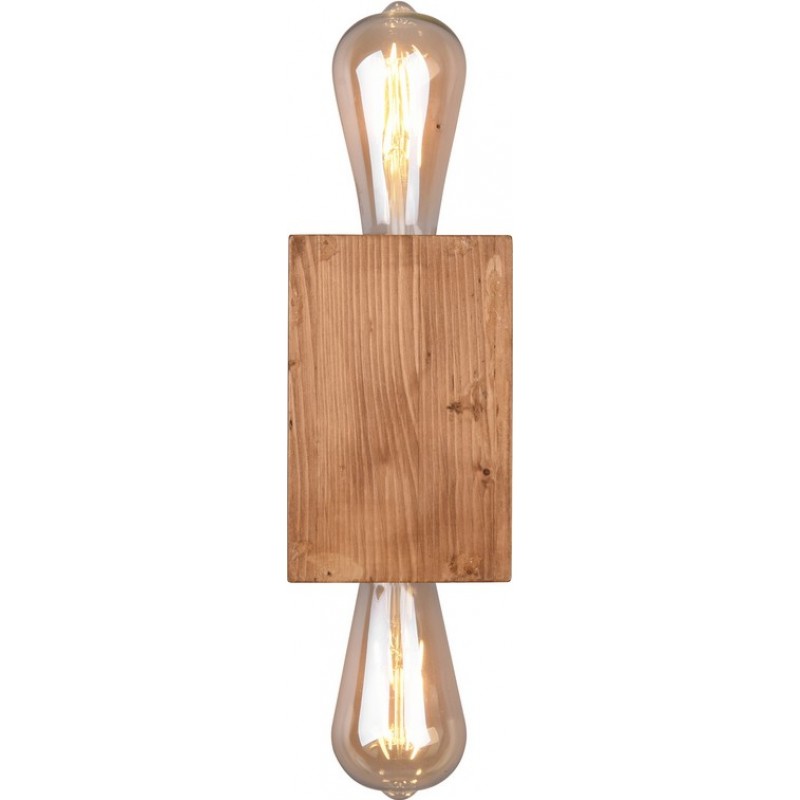 38,95 € Free Shipping | Indoor wall light Trio Bradley 16×11 cm. Living room and bedroom. Vintage Style. Wood. Natural Color