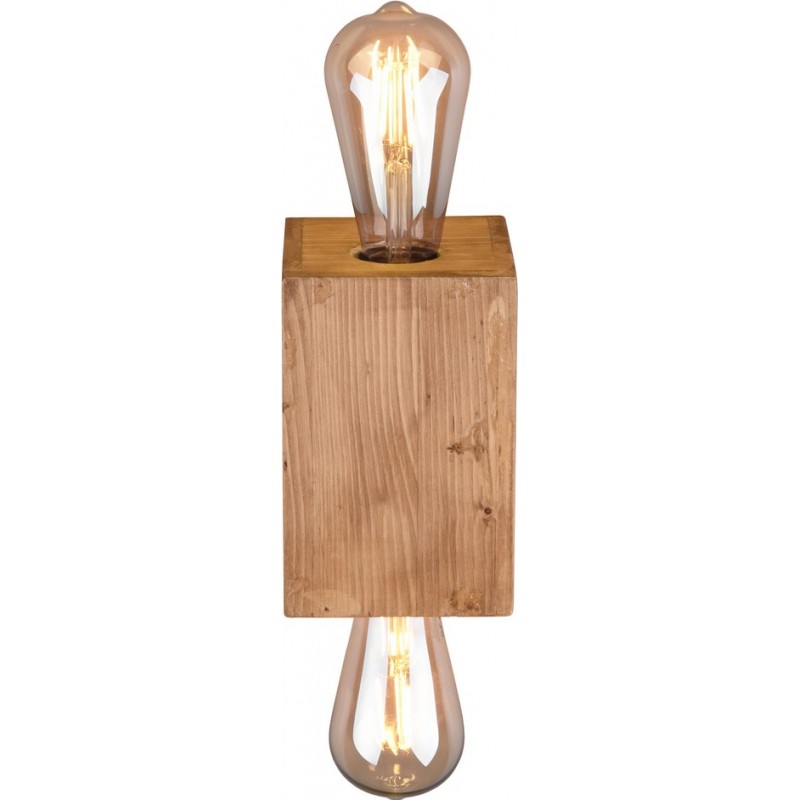 38,95 € Free Shipping | Indoor wall light Trio Bradley 16×11 cm. Living room and bedroom. Vintage Style. Wood. Natural Color