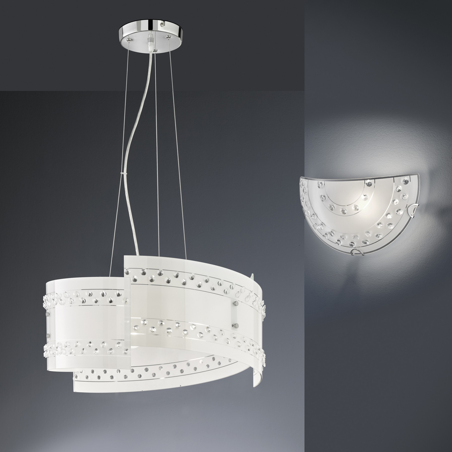 11,95 € Envio grátis | Luz de parede interna Trio Christobal 30×15 cm. Metais. Cor branco
