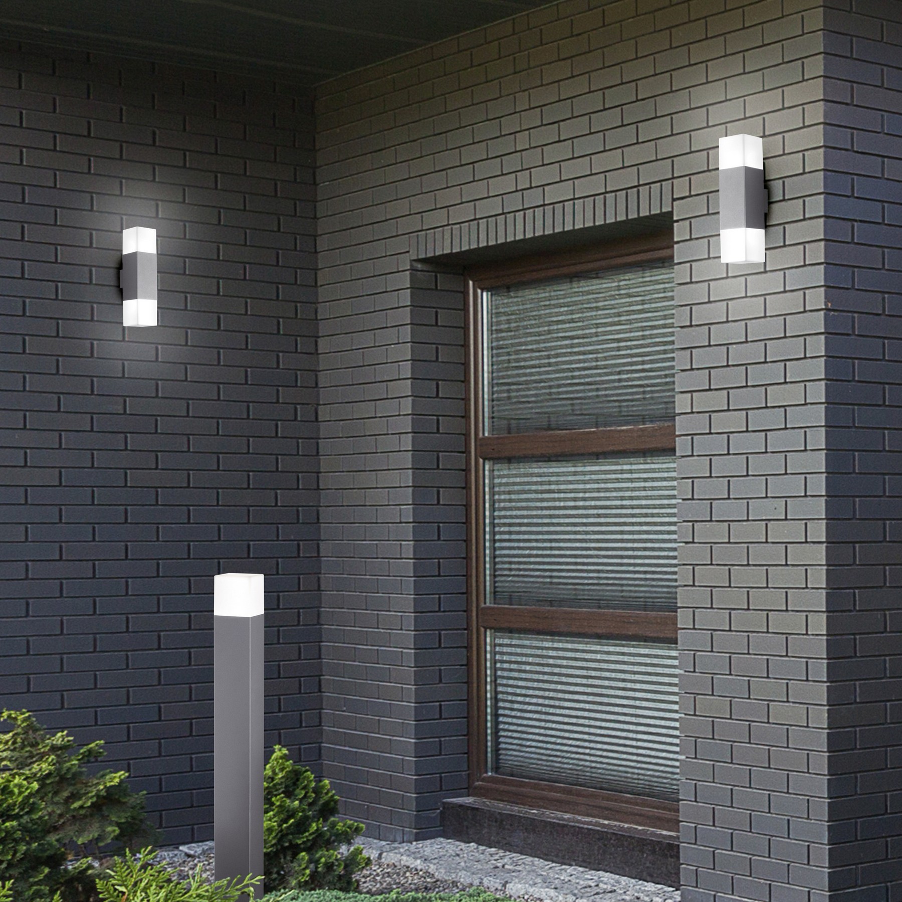73,95 € Envio grátis | Aplique de parede ao ar livre Trio Hudson 4W 3000K Luz quente. 33×9 cm. LED substituível Alumínio fundido. Cor cinza
