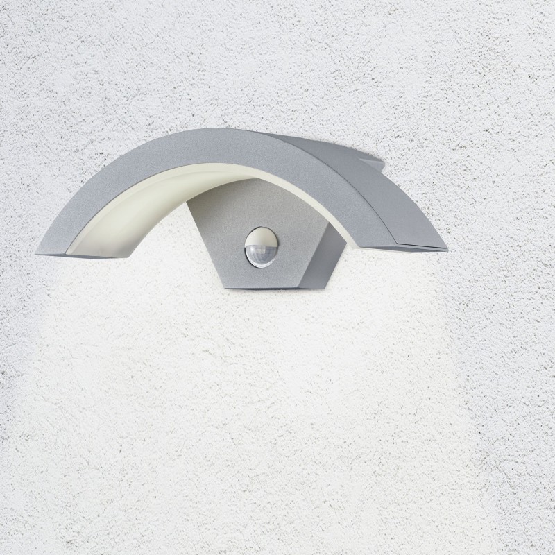 79,95 € Free Shipping | Outdoor wall light Trio Ohio 6W 3000K Warm light. 29×10 cm. Integrated LED. Motion sensor Terrace and garden. Modern Style. Cast aluminum. Gray Color
