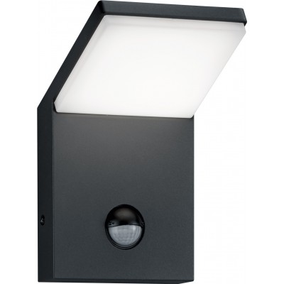 Aplique de pared exterior Trio Pearl 9W 3000K Luz cálida. 16×11 cm. LED integrado. Sensor de movimiento Aluminio fundido. Color antracita
