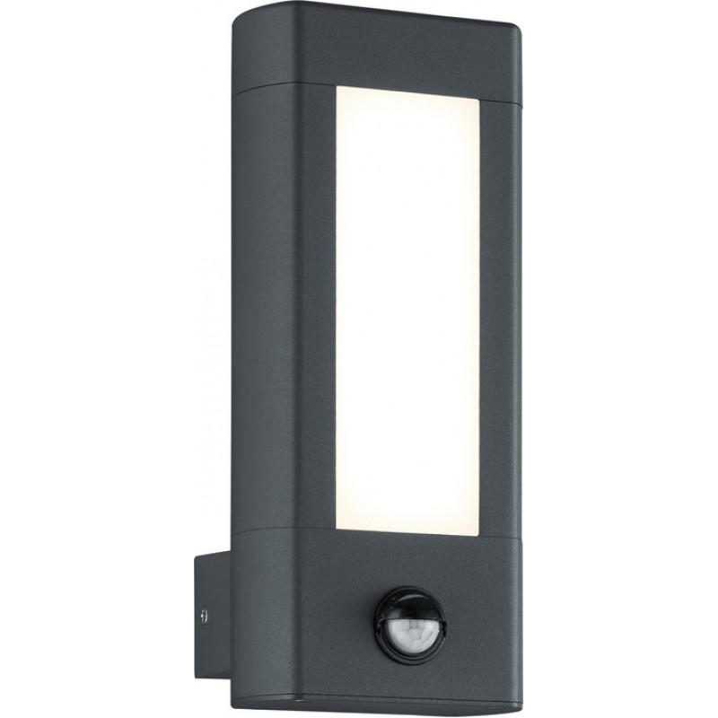 89,95 € Envío gratis | Aplique de pared exterior Trio Rhine 4.5W 3000K Luz cálida. 28×12 cm. LED integrado. Sensor de movimiento Terraza y jardín. Estilo moderno. Aluminio fundido. Color antracita