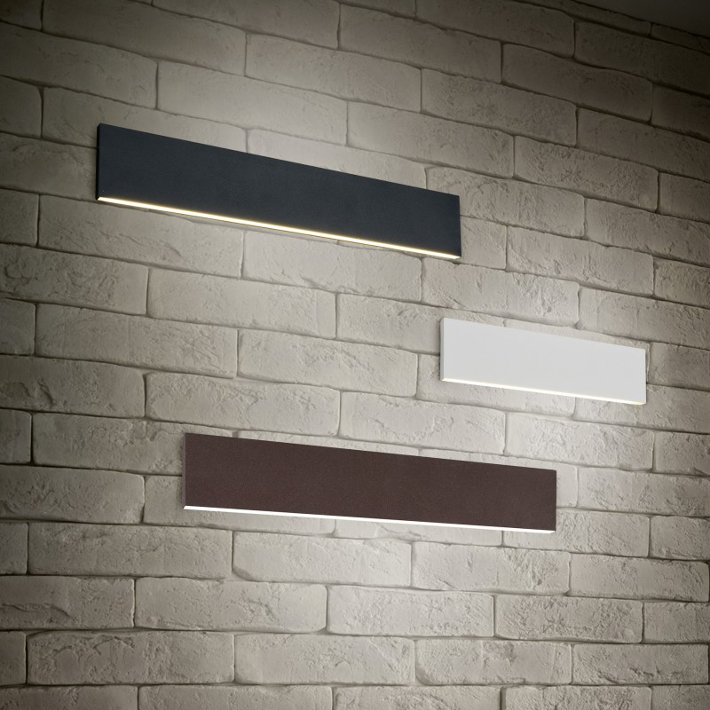 102,95 € Free Shipping | Indoor wall light Trio Concha 9W 3000K Warm light. 47×8 cm. Integrated LED Living room and bedroom. Modern Style. Metal casting. Anthracite Color