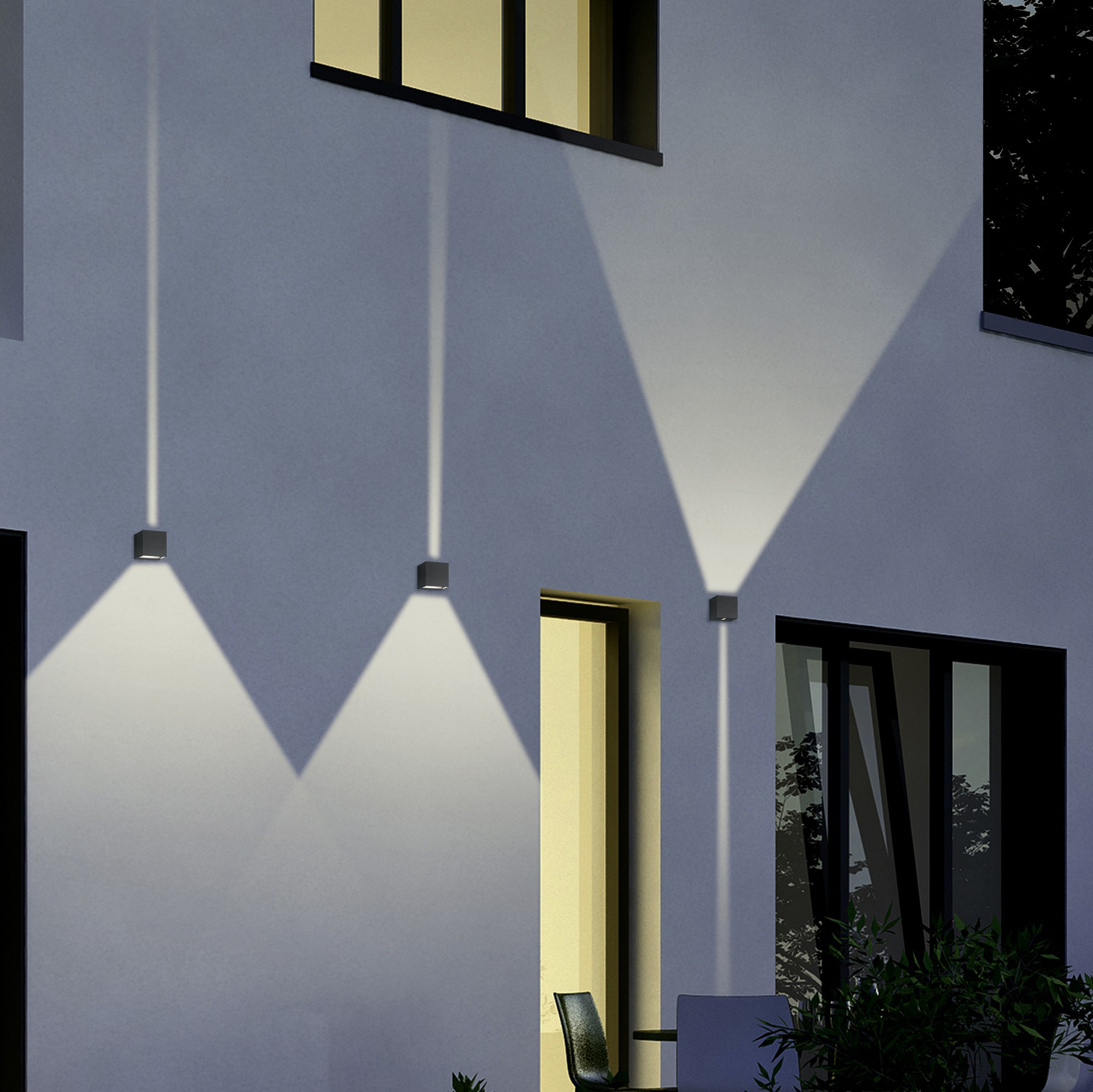 68,95 € Envio grátis | Aplique de parede ao ar livre Trio Adaja 3W 3000K Luz quente. 8×8 cm. LED integrado Alumínio fundido. Cor antracite