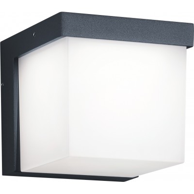 Aplique de pared exterior Trio Yangtze 3.5W 3000K Luz cálida. 12×12 cm. LED integrado Aluminio fundido. Color antracita