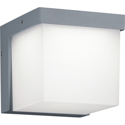 Aplique de pared exterior Trio Yangtze 3.5W 3000K Luz cálida. 12×12 cm. LED integrado Terraza y jardín. Estilo moderno. Aluminio fundido. Color gris