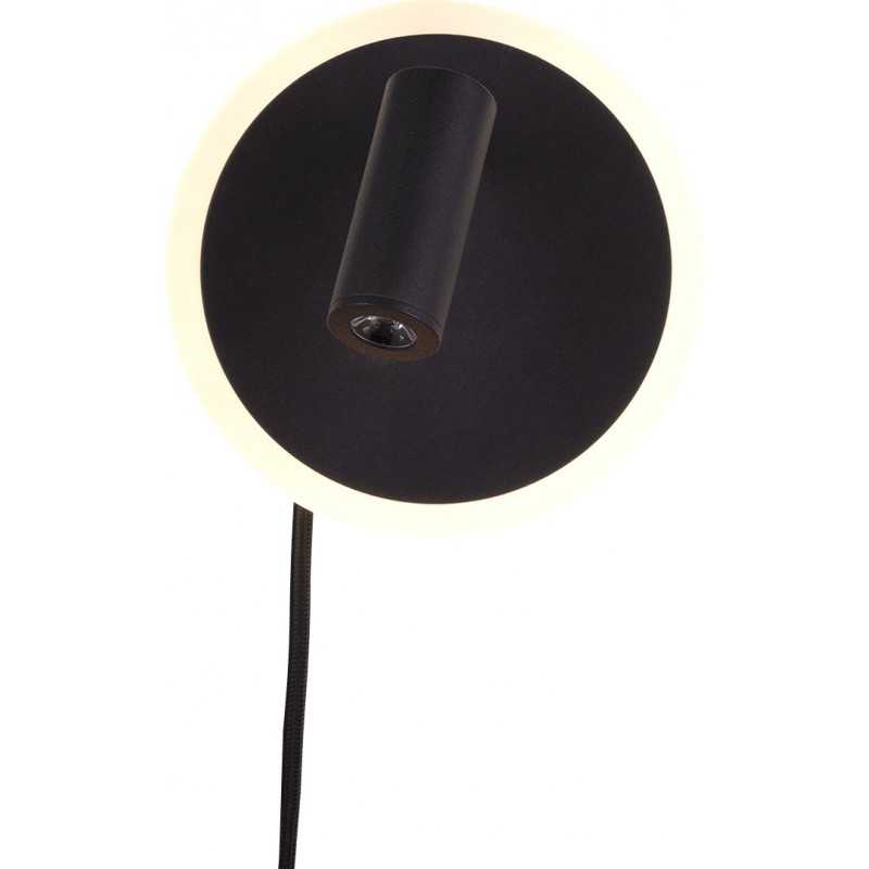 71,95 € Free Shipping | Indoor wall light Trio Jordan 5W 3000K Warm light. Ø 15 cm. Integrated LED Living room and bedroom. Modern Style. Metal casting. Black Color