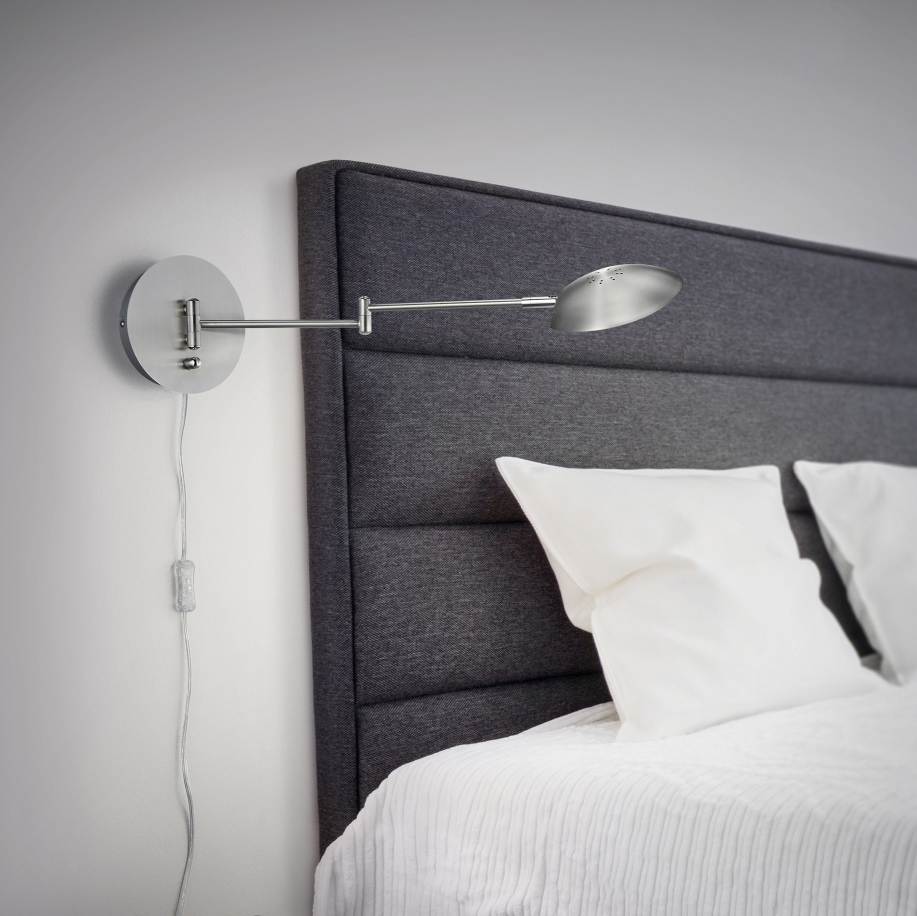 52,95 € Envoi gratuit | Applique murale d'intérieur Trio Calcio 6W 3000K Lumière chaude. Ø 16 cm. LED dimmable. Lumière directionnelle Métal. Couleur nickel mat
