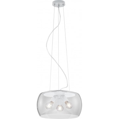 155,95 € Envio grátis | Lâmpada pendurada Trio Valente Ø 40 cm. Sala de estar e quarto. Estilo moderno. Fundição de metais. Cor branco