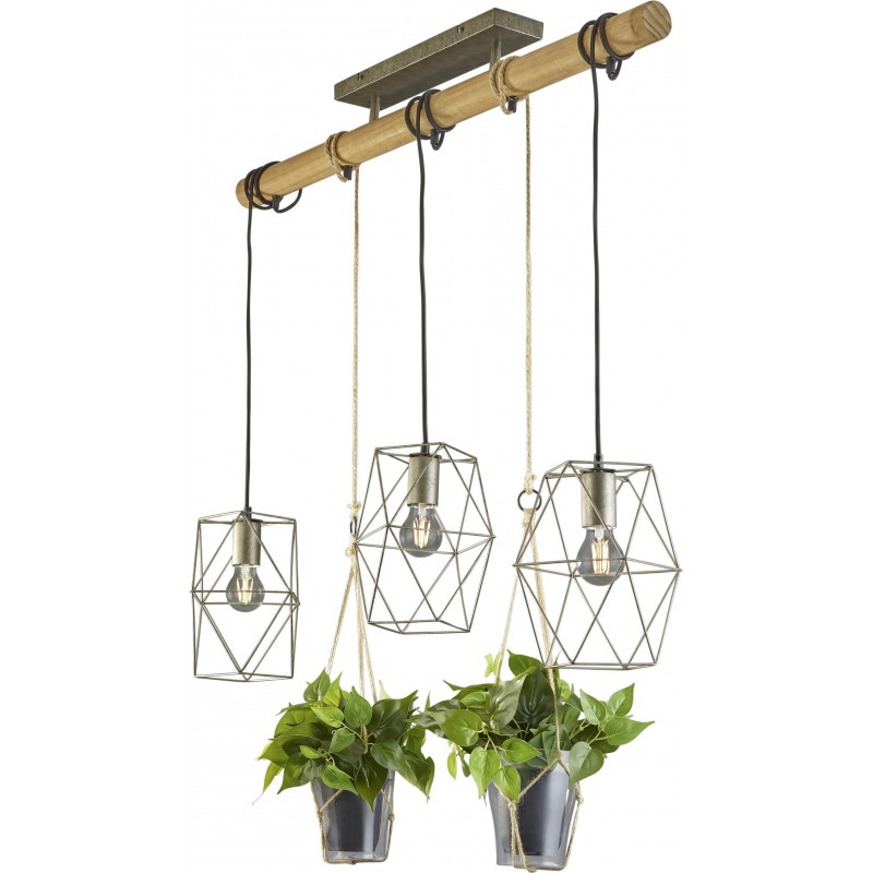 165,95 € Free Shipping | Hanging lamp Trio Plant 150×115 cm. Living room and bedroom. Modern Style. Metal casting. Old nickel Color