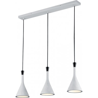 Lampe à suspension Trio Roddik 150×80 cm. Salle et chambre. Style moderne. Plastique et Polycarbonate. Couleur gris