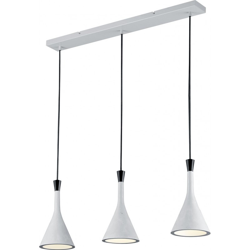 88,95 € Free Shipping | Hanging lamp Trio Roddik 150×80 cm. Living room and bedroom. Modern Style. Plastic and polycarbonate. Gray Color