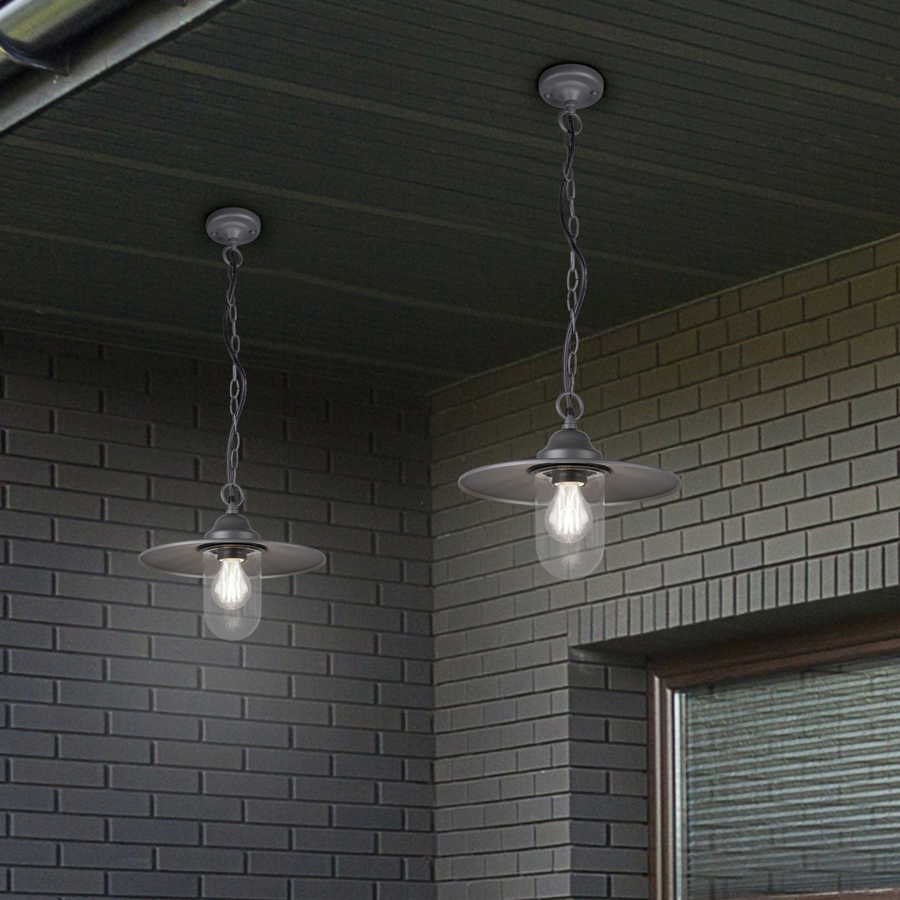 54,95 € Spedizione Gratuita | Lampada da esterno Trio Brenta Ø 30 cm. Lampada a sospensione Fusione di alluminio. Colore antracite