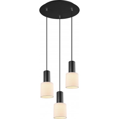 Hanging lamp Trio Wailer Ø 35 cm. Living room and bedroom. Modern Style. Metal casting. Black Color