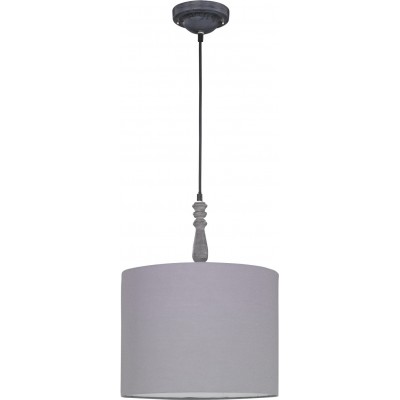 Hanging lamp Trio Hood Ø 36 cm. Living room and bedroom. Rustic Style. Wood. Gray Color