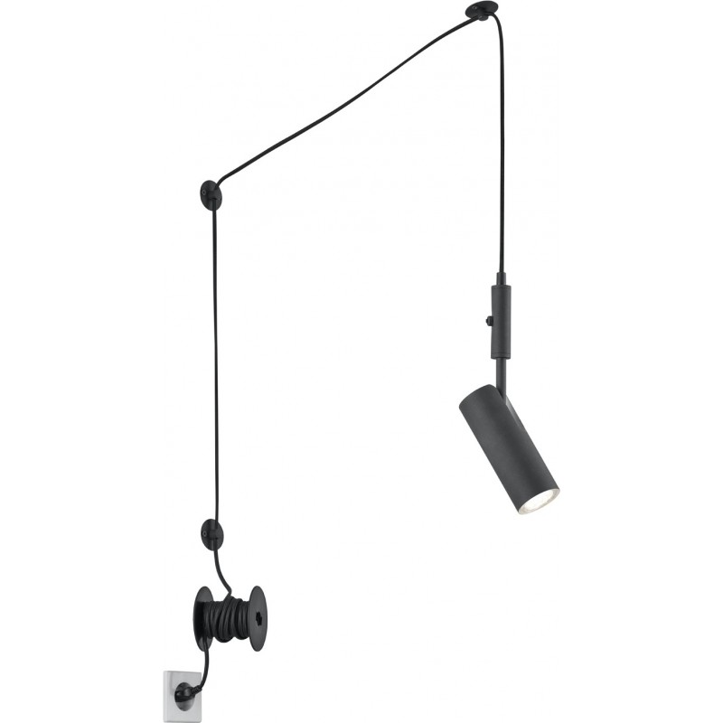 28,95 € Free Shipping | Hanging lamp Trio Carla Ø 6 cm. Adjustable height Living room and bedroom. Modern Style. Metal casting. Black Color