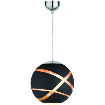Hanging lamp Trio Faro Ø 30 cm. Living room and bedroom. Modern Style. Glass. Black Color