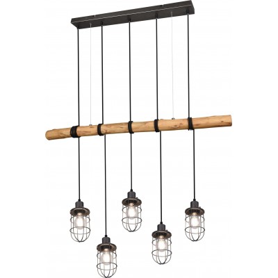 187,95 € Free Shipping | Hanging lamp Trio Forester 207×100 cm. Living room and bedroom. Vintage Style. Metal casting. Old nickel Color