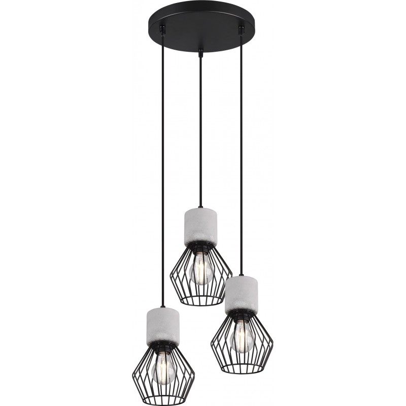 51,95 € Free Shipping | Hanging lamp Trio Jamiro Ø 25 cm. Living room and bedroom. Modern Style. Metal casting. Black Color