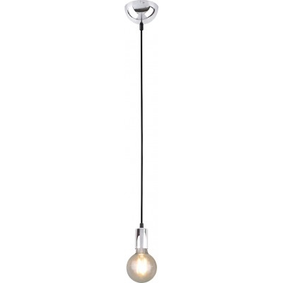 11,95 € Free Shipping | Hanging lamp Trio Cord Ø 12 cm. Metal casting. Plated chrome Color