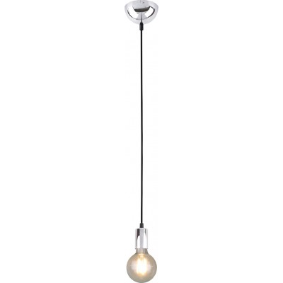 Lampe à suspension Trio Cord Ø 12 cm. Salle et chambre. Style vintage. Métal. Couleur chromé