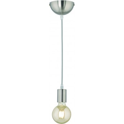 Lampe à suspension Trio Cord Ø 12 cm. Salle et chambre. Style vintage. Métal. Couleur nickel mat